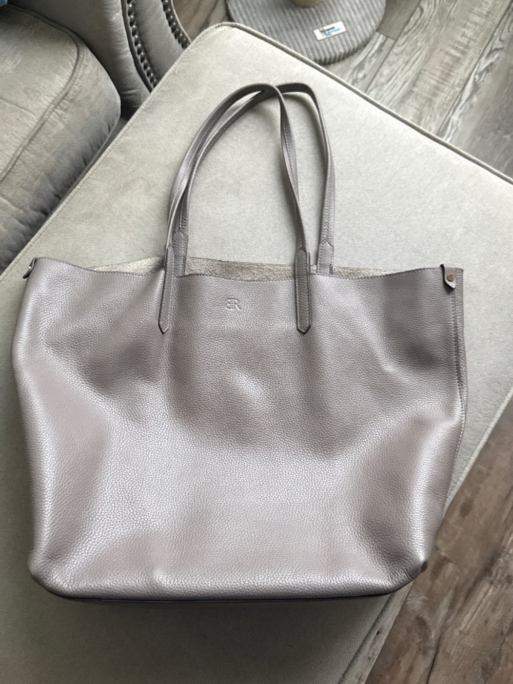Taupe banana republic leather tote